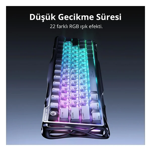Gravastar Mercury V60 Pro Gunmetal Deluxe Edition RGB %60 Tkl Ufo Magnetic Switch Kablolu Mekanik Oyuncu Klavyesi - Görsel 7