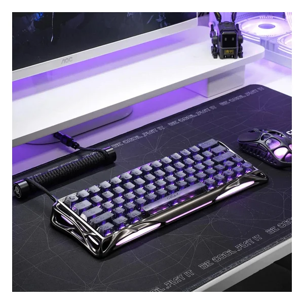 Gravastar Mercury V60 Pro Gunmetal Deluxe Edition RGB %60 Tkl Ufo Magnetic Switch Kablolu Mekanik Oyuncu Klavyesi - Görsel 8