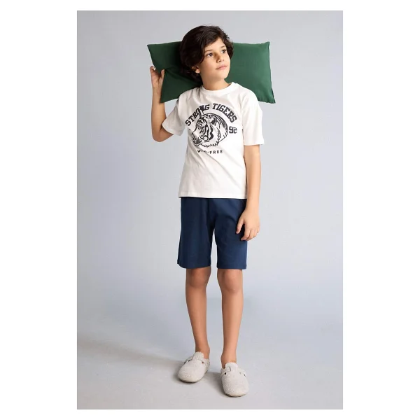 Defacto %100 Pamuk Marvel Spiderman 2'li Pijama Takımı Erkek Bebek G8773a826sm - Ekru-Er105 - 5 - 6 Yaş - Görsel 8