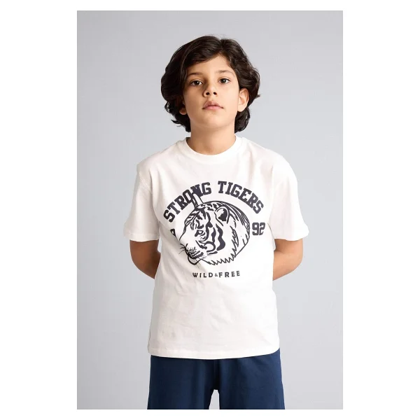 Defacto %100 Pamuk Marvel Spiderman 2'li Pijama Takımı Erkek Bebek G8773a826sm - Ekru-Er105 - 5 - 6 Yaş - Görsel 3