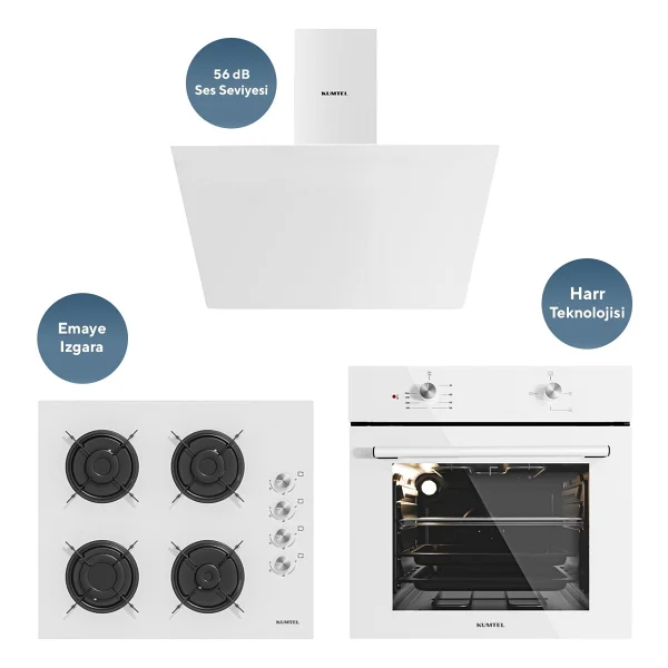 Kumtel Home Basic Beyaz Ankastre Set - Görsel 6