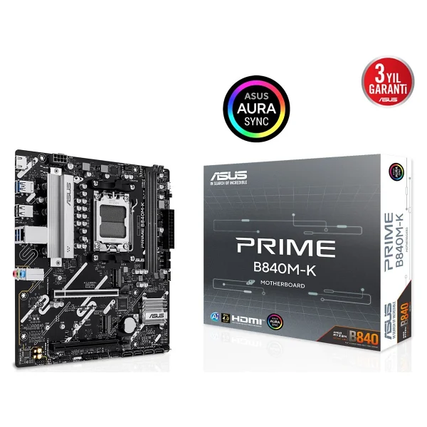 Asus Prime B840m-K AMD Am5 DDR5 Micro Atx Anakart - Görsel 2