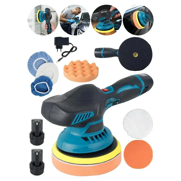 Moonshop Japan Taknoloj 88 V Li-Ion Çift Akülü 6 Kademe Devir Ayarlı Pasta Cila Polisaj Zımpara Makinesi.. - Görsel 3