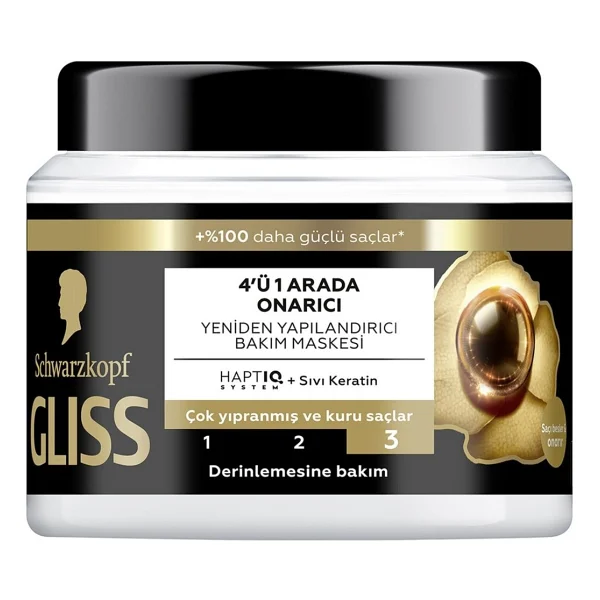 Gliss Ultimate Repair 4'ü 1 Arada Onarıcı & Yeniden Yapılandırıcı Saç Maskesi 400 Ml - Görsel 3