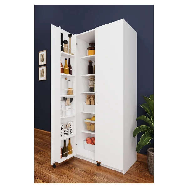 Aeka AE-3020 Irmak Atlantik Çam/antrasit 4 Kapaklı Çok Amaçlı Dolap 3 Çekmeceli Raflı Mutfak Kiler Banyo 195X63X35 Çok Amaçlı Dolap - Atlantik Çam - Antrasit - Görsel 8