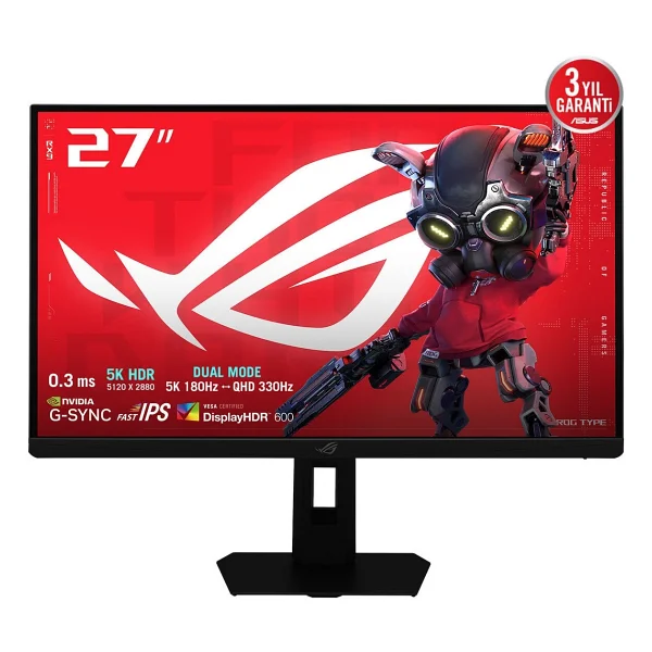 Asus Rog Strix Xg27jcg 27" 0.3 Ms 5k 180 Hz - 2k 330 Hz Pivot Ips Oyuncu Monitörü - Görsel 2