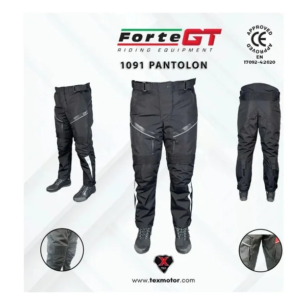 Forte Gt 1091 Korumalı Siyah Motosiklet Pantolonu - Görsel 4