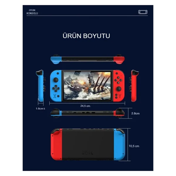 G90 7 İnç Ips HD Ekran Oyun Konsolu Linux İşletim Ve Çoklu Sistem Emülatörü Arcade Oyun Konsolu - Görsel 2