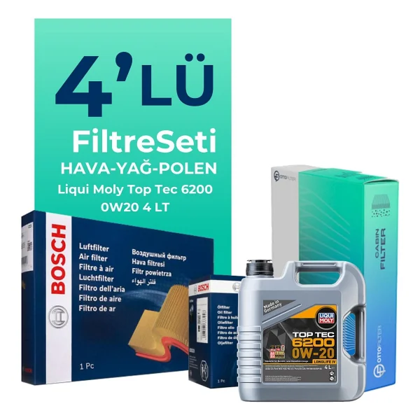 Bosch Seat İbiza 1.0 Tsi 110 Hp Filtre Bakım Seti Liqui Moly Motor Yağlı (2020-2024) 4 Lü - Görsel 2