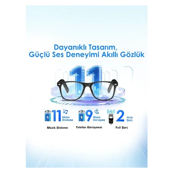 Get D Getd Gg13litec3 Akıllı Gözlük - Çeviri, Müzik Ve Arama Özellikli Bluetooth Gözlük(Kamerasız) - Görsel 5