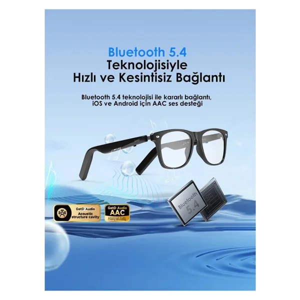 Get D Getd Gg13litec3 Akıllı Gözlük - Çeviri, Müzik Ve Arama Özellikli Bluetooth Gözlük(Kamerasız) - Görsel 7