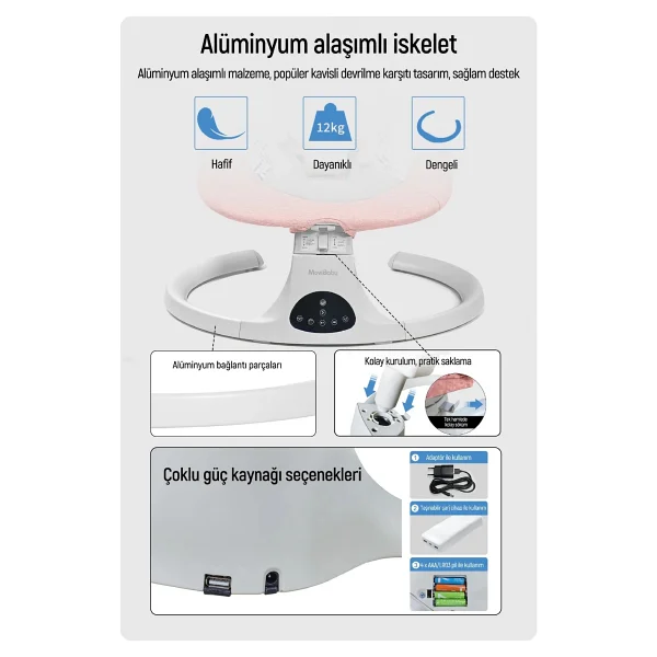 Livenzi Movibaby Hareket Sensörlü Otomatik Ana Kucağı - Görsel 7