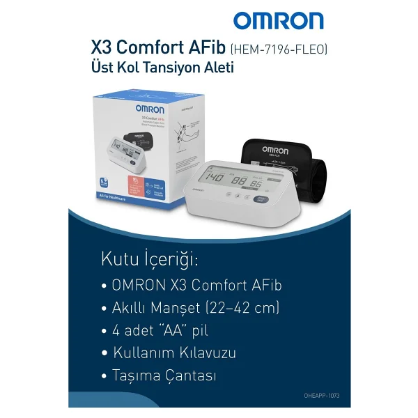 Omron X3 Comfort Afib Üst Koldan Ölçer Dijital Tansiyon Aleti - Görsel 2