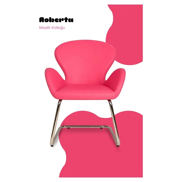 Bürocci Roberta Misafir Koltuğu Pembe - Görsel 6
