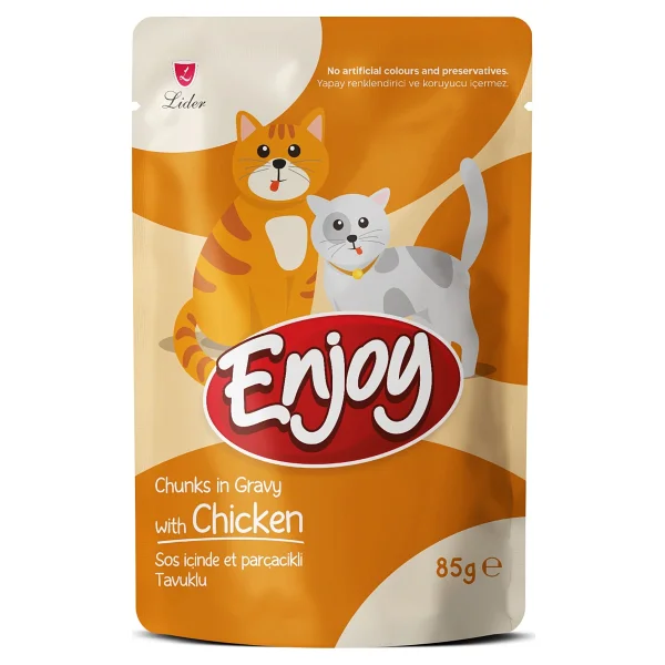 Enjoy Tavuk Etli Kedi Pouch Yaş Mama 85gr X 22 Adet - Görsel 3