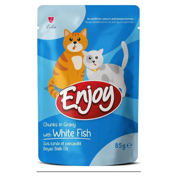 Enjoy Balıklı Kedi Pouch Yaş Mama 85gr X 22 Adet - Görsel 3