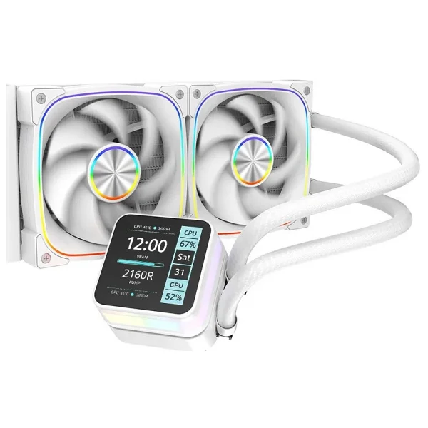 Dragos Rock Lcd Argb Beyaz 240 Mm İşlemci Sıvı Soğutucu - Görsel 9