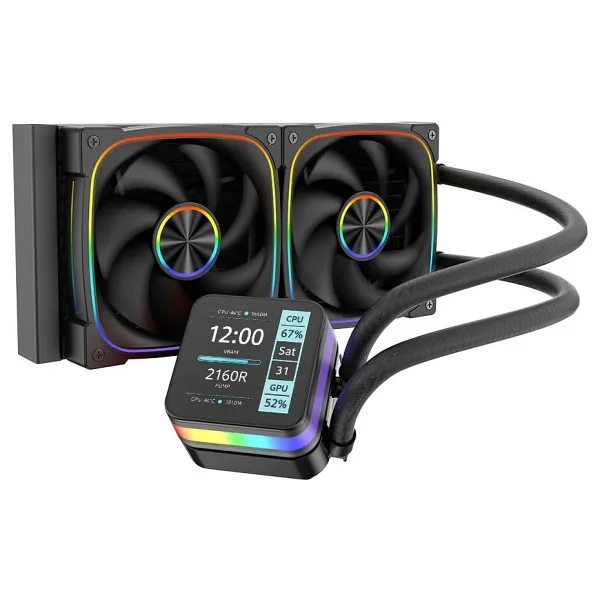 Dragos Rock Lcd Argb Siyah 240 Mm İşlemci Sıvı Soğutucu - Görsel 10