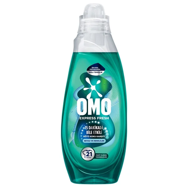 Omo Express Fresh Kötü Koku Karşıtı Beyazlar Ve Renkliler İçin Sıvı Deterjan 840 Ml - Görsel 2