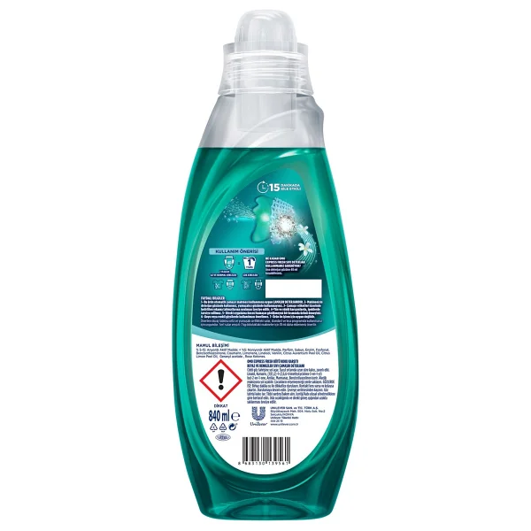 Omo Express Fresh Kötü Koku Karşıtı Beyazlar Ve Renkliler İçin Sıvı Deterjan 840 Ml - Görsel 10