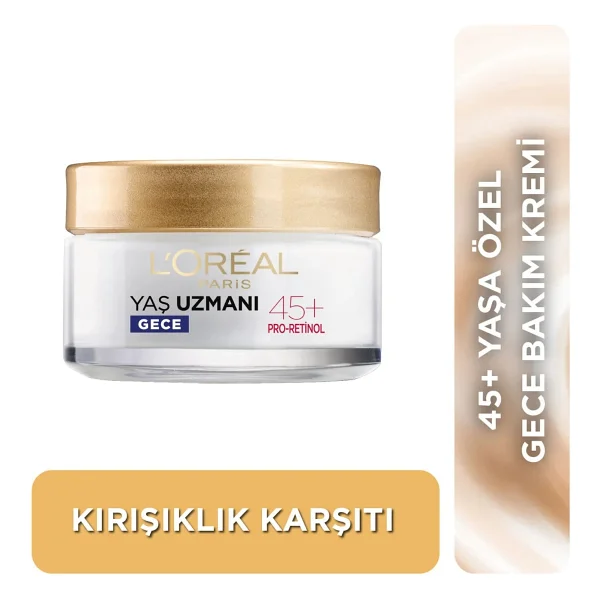 L'oreal Paris Yaş Uzmanı 45+ Kırışıklık Karşıtı Sıkılaştırıcı 50 Ml Gece Kremi - Görsel 9