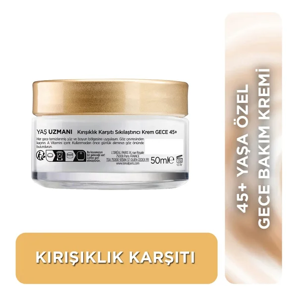 L'oreal Paris Yaş Uzmanı 45+ Kırışıklık Karşıtı Sıkılaştırıcı 50 Ml Gece Kremi - Görsel 2