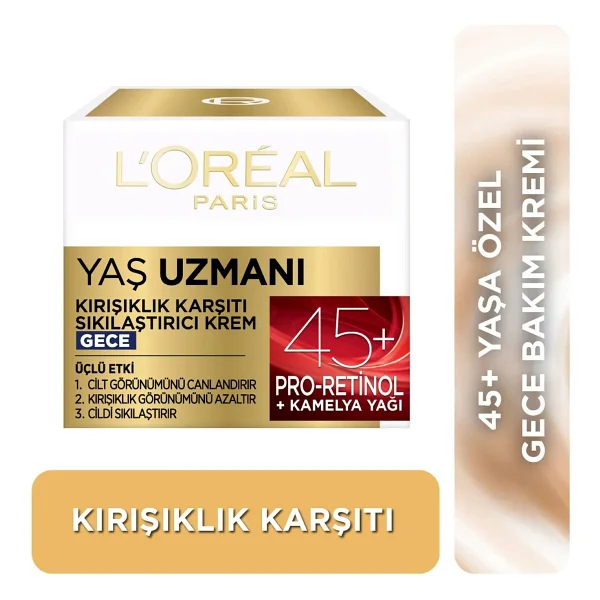 L'oreal Paris Yaş Uzmanı 45+ Kırışıklık Karşıtı Sıkılaştırıcı 50 Ml Gece Kremi - Görsel 3