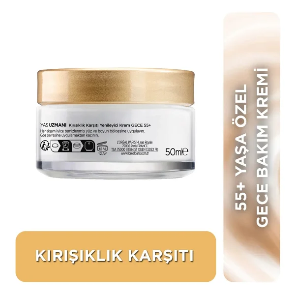 L'oreal Paris Yaş Uzmanı 55+ Peptitler Kırışıklık Karşıtı 50 Ml Gece Kremi - Görsel 3