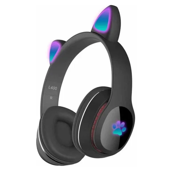 Zore L400 Kedi Kulak Üstü Bluetooth Kulaklık Siyah - Görsel 6
