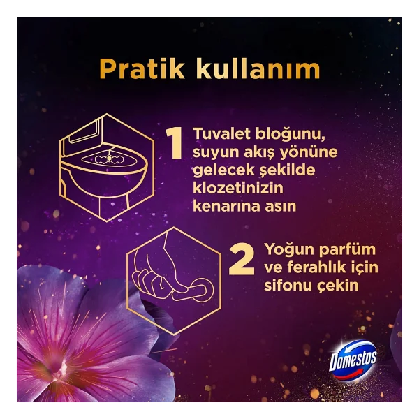 Domestos Aroma Lux Mor Menekşe Tuvalet Bloğu 100 Gr - Görsel 7