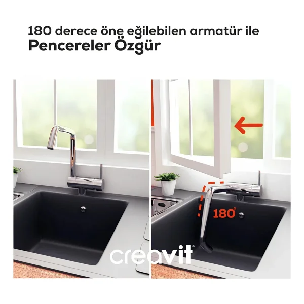 Creavit Mf8600 Pencere Önü Mutfak Bataryası - Görsel 2