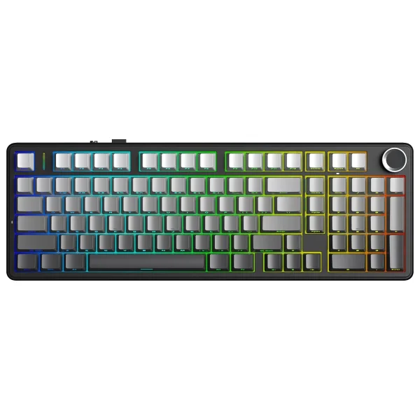 Aula F99 Pro 3 Modlu RGB Hot Swap Mekanik Nimbus V3 Switch Kablosuz Makrolu Klavye Gradyan Gri - Görsel 2