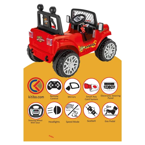 Pilsan Ranger 05-107 Kırmızı 12 V Uzaktan Kumandalı Akülü Araba - Görsel 8