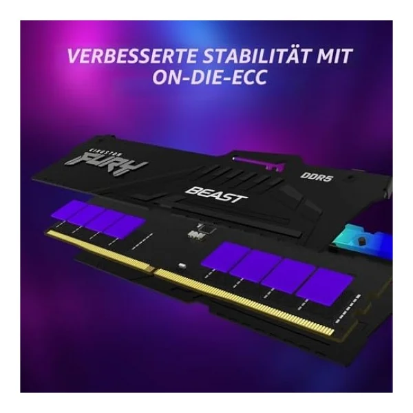 Kingston Beast RGB 32 GB (2x16) 6000 MHz Cl30 Kf560c30bbeak2/32tr DDR5 RAM - Görsel 2