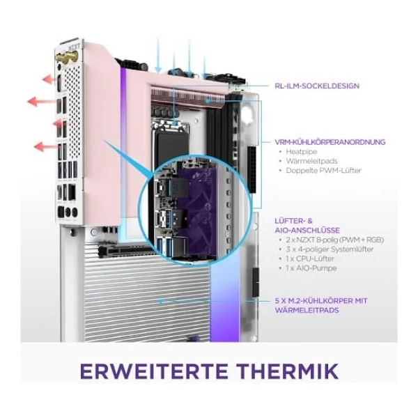 Nzxt N9 Z890 N9-Z89xt-W1 Wi-Fi Intel Lga1851 DDR5 Atx Anakart - Görsel 4