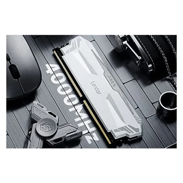 Lexar Ares RGB DDR4 RAM 16 GB Kit (8 GB X 2) 4000 MHz, Dram 288 Pimli U-Dımm Masaüstü Belleği, Xmp 2.0 Yüksek Performanslı RAM, Cl18-22-22-42, Pc4-32000, Beyaz (Ld4eu008g-R4000gdwa) - Görsel 2