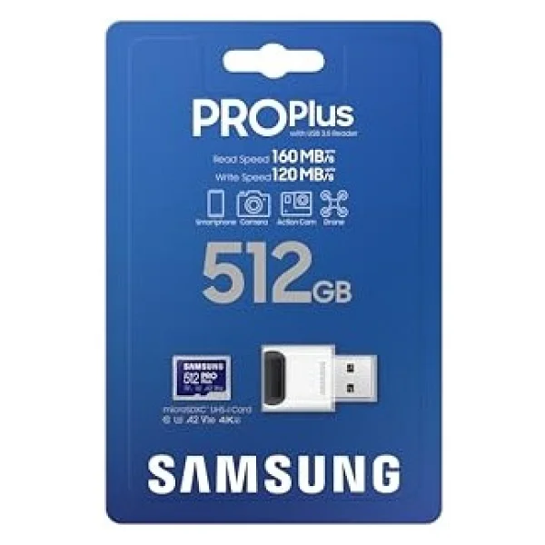 Samsung Pro Plus MB-Md512kb Class 10 Uhs-I U3 A2 V30 512 GB Micro Sd Kart - Görsel 4