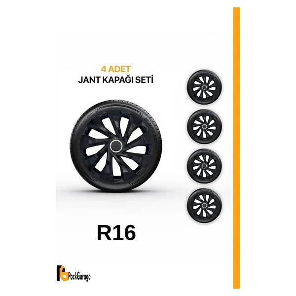 Fiat Sedici 16'' Inç Jant Kapağı (4 Adet) Siyah S122 - Görsel 5