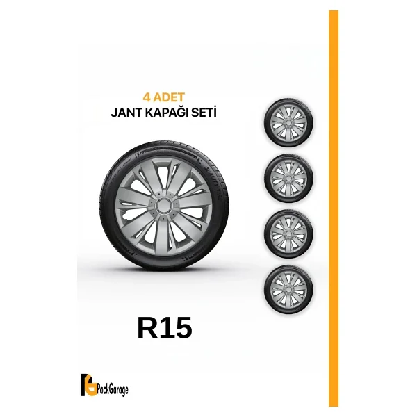 Fiat Mirafiori 15'' Inç Jant Kapağı (4 Adet) Gri G113 - Görsel 5