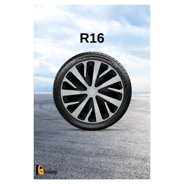 Fiat 16'' Inç Jant Kapağı (4 Adet) Siyah Gri C112 - Görsel 2