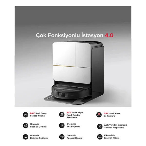Roborock Saros Z70 Silver Çöp İstasyonlu Akıllı Robot Süpürge - Görsel 4