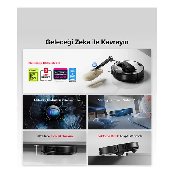 Roborock Saros Z70 Silver Çöp İstasyonlu Akıllı Robot Süpürge - Görsel 8