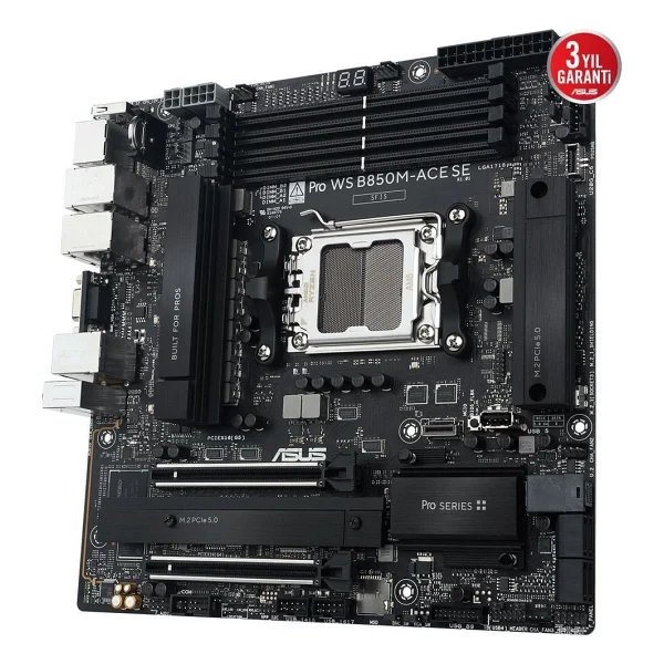 Asus Pro Ws B850m-Ace Se AMD Am5 DDR5 Micro Atx Anakart - Görsel 6
