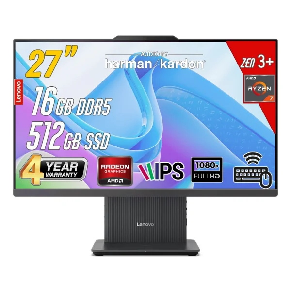 Lenovo Ideacentre 27arr9 AMD Ryzen 7-7735hs 16gb 512gb 27 FHD Freedos Siyah All İn One Bilgisayar - Görsel 8