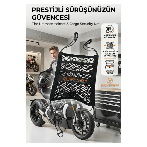 Transformacion Çift Cepli Ultra Esnek Profesyonel Kask Ve Kargo Sabitleme Filesi 723015 - Görsel 6