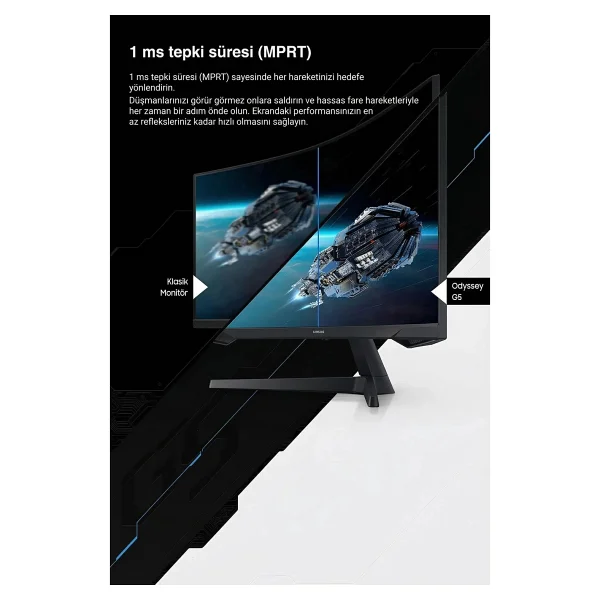 Samsung Odyssey G5 Lc34g55twwrxuf 34" 1 Ms Wqhd Curved 165 Hz Oyuncu Monitörü - Görsel 4