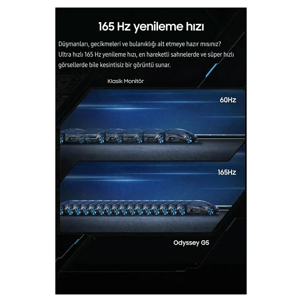 Samsung Odyssey G5 Lc34g55twwrxuf 34" 1 Ms Wqhd Curved 165 Hz Oyuncu Monitörü - Görsel 5