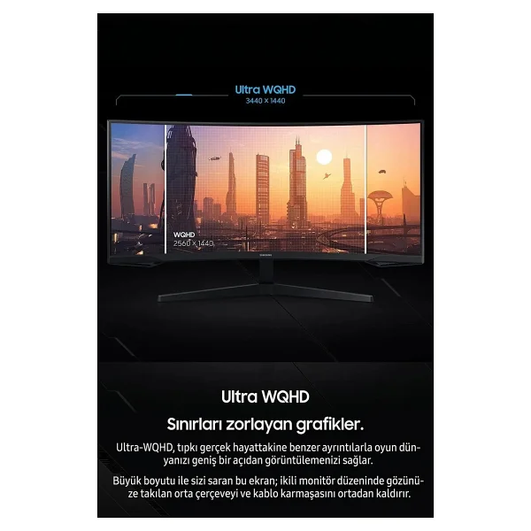 Samsung Odyssey G5 Lc34g55twwrxuf 34" 1 Ms Wqhd Curved 165 Hz Oyuncu Monitörü - Görsel 8
