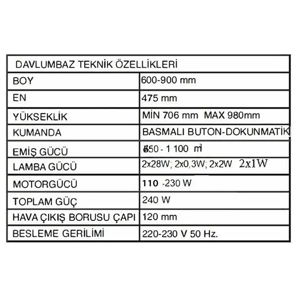 Alveus F18 Beyaz Duvar Tipi Davlumbaz - Görsel 9