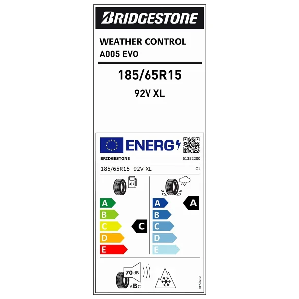 Bridgestone Weather Control A005 Evo 185/65 R15 92v XL 4 Mevsim Lastik - Görsel 2